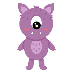 Monster. Cute cartoon space monster in flat style for kids. Suitable for printing on clothes, textiles, children's toys. Vector illustration