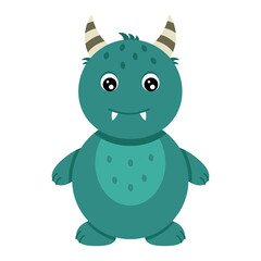 Monster. Cute cartoon space monster in flat style for kids. Suitable for printing on clothes, textiles, children's toys. Vector illustration