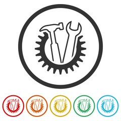 Service icon. Set icons colorful