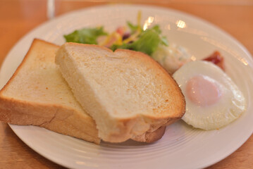 Coffee shop breakfast in Japan