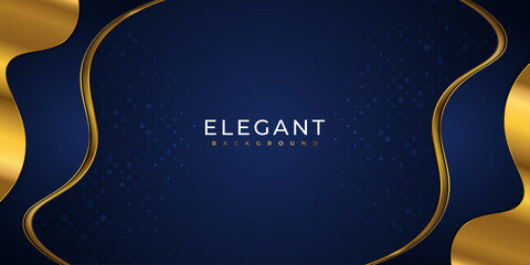 Elegant Premium Blue and Gold Background. Luxury Background for Award, Nomination, Ceremony, Formal Invitation or Certificate Design