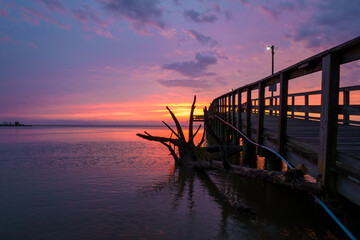sunset on the pier