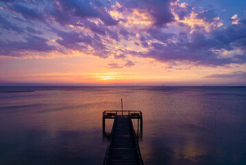 sunset over mobile bay 