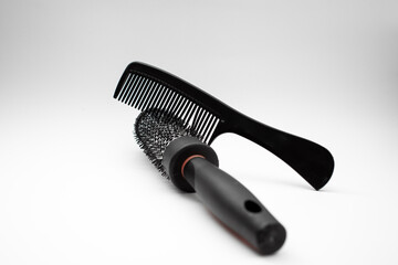 Comb on white background, object shot .