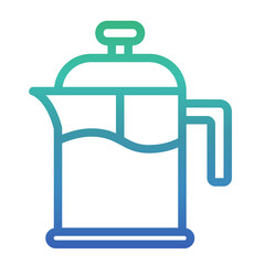 French Press , Coffee gradient icon.