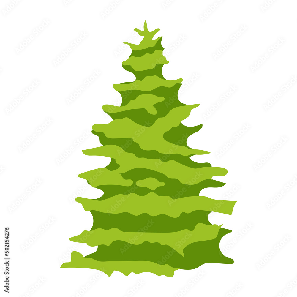 Poster evergreen tree semi flat color vector object. full sized item on white. growing conifer. tree with s