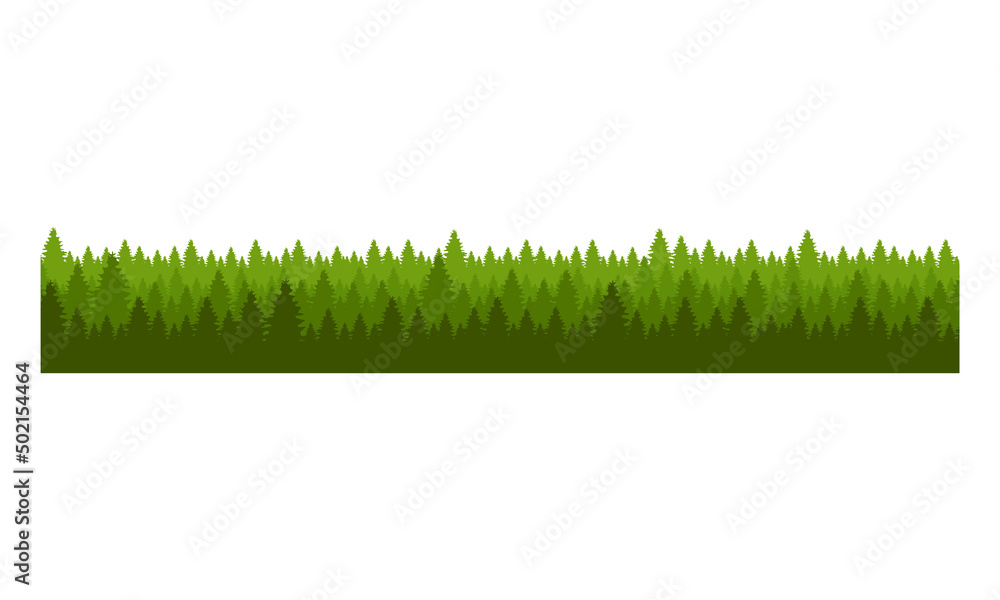 Poster forest line with spirelike shapes semi flat color vector object. full sized item on white. natural l