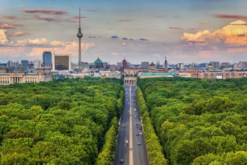 Papier Peint photo Lavable Berlin Berlin Skyline Above Tiergarten Park In Germany