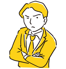 腕を組んで悩むビジネスマン