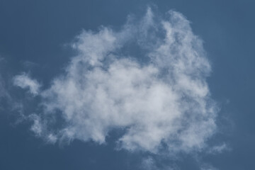 Croatia, May 01,2022: White cloud on clear blue sky background.