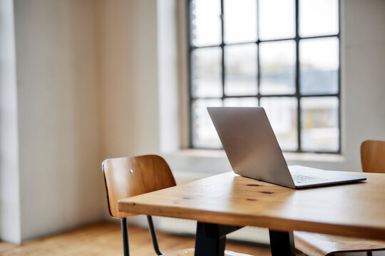 Laptop On Table At Home