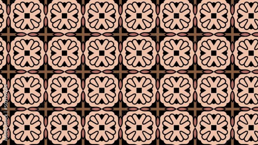 Poster transition animation of a yellow and brown brick wall pattern sliding on from right to left on a bla