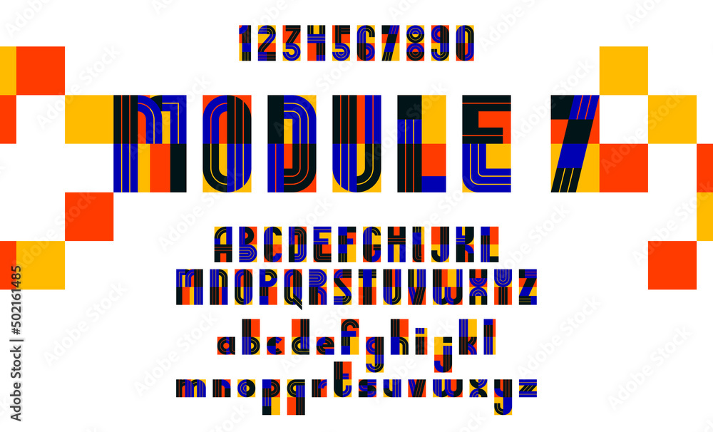 Poster abstract geometric modern font vector typeset, logo creation alphabet minimal tech linear geometry s