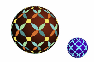 Sphere with abstract ornament. Vector colorful illustration.