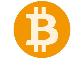 Icono de bitcoin en fondo blanco. 