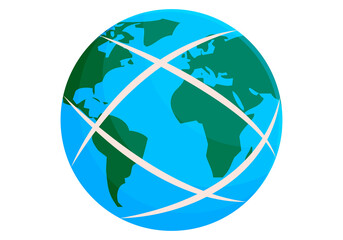 Icono de planeta tierra con red de internet global.  © Gabrieuskal