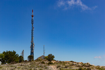 Radio and television transmitter tower on Srd hill above Dubrovnik.