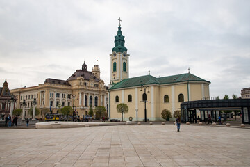 Fototapeta na wymiar historical buildings in Oradea city center Romania