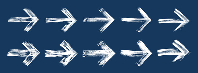 Hand drawn arrows vector big set, natural brush stroke and doodle created cursors collection, ink sketch style arrow graphic design elements.