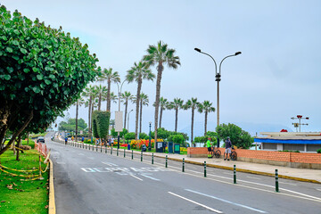 Road in the Miraflores area. Lima, Peru.