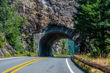 A long way down the road going to North Cascades NP, Washington