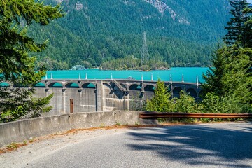 A long way down the road going to North Cascades NP, Washington