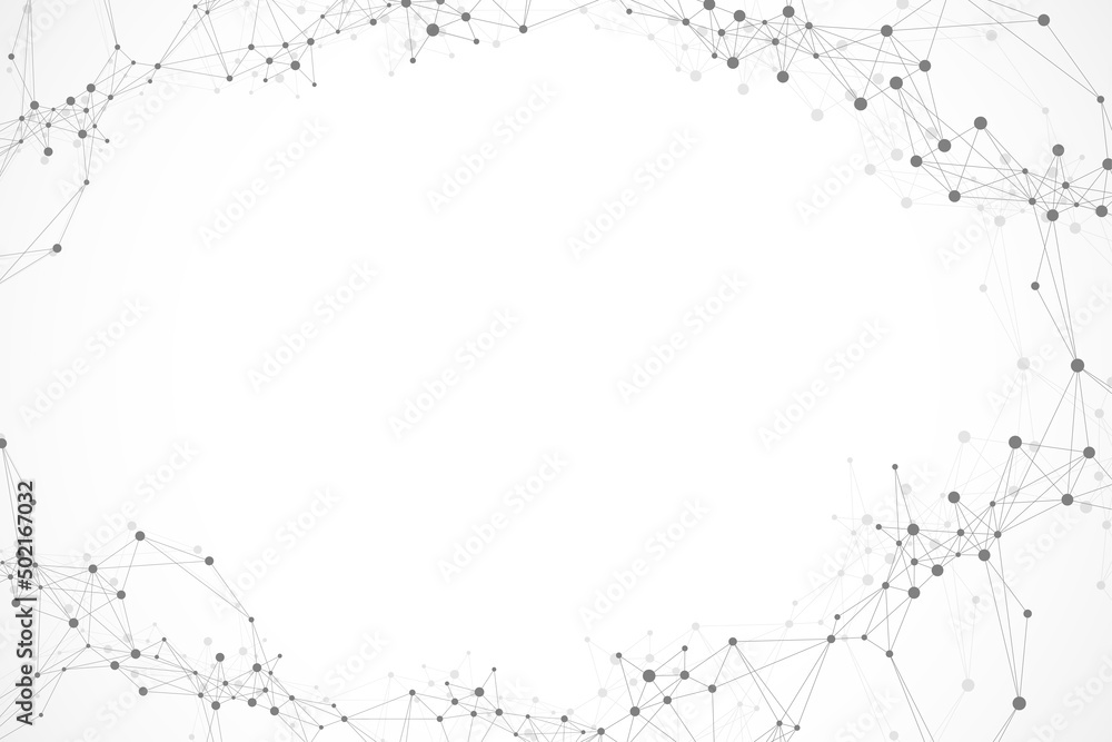 Aufkleber Technology abstract background with connected line and dots. Big data visualization. Artificial Intelligence and Machine Learning Concept Background. Analytical networks illustration