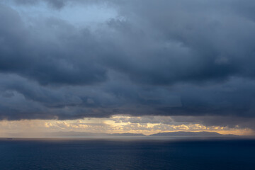 clouds over the sea at sunset