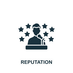 Reputation icon. Monochrome simple Community icon for templates, web design and infographics