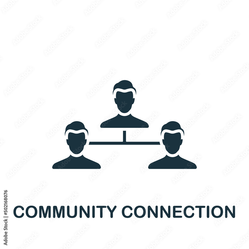 Poster community connection icon. monochrome simple community icon for templates, web design and infographi