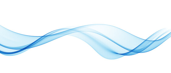 Smoky blue wave flow.Abstract wave background banner template.