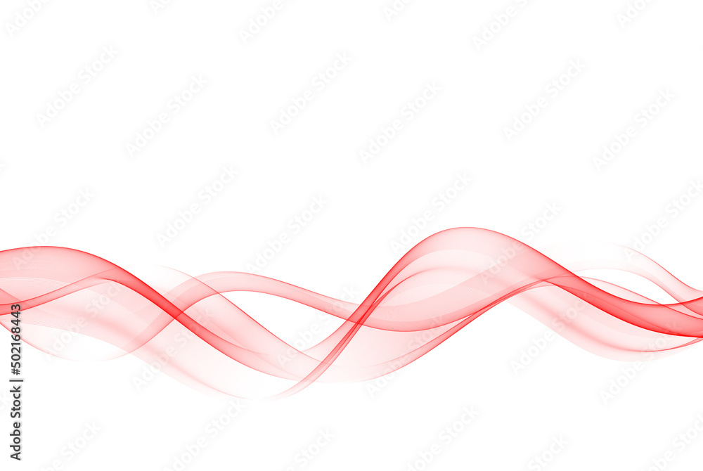 Poster red wave.abstract vector flow of wavy lines.