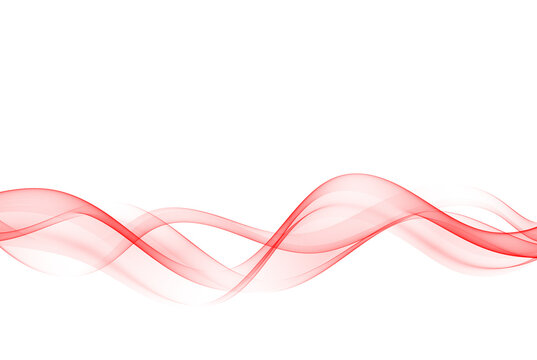 Red wave.Abstract vector flow of wavy lines.