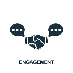 Engagement icon. Monochrome simple Community icon for templates, web design and infographics