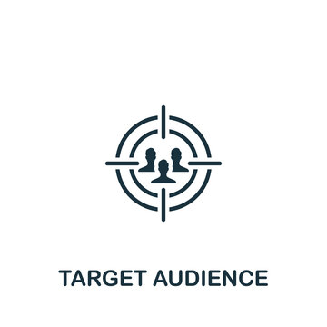 Target Audience icon. Monochrome simple Community icon for templates, web design and infographics