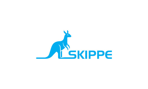 Kangaroo logo design vector template, 