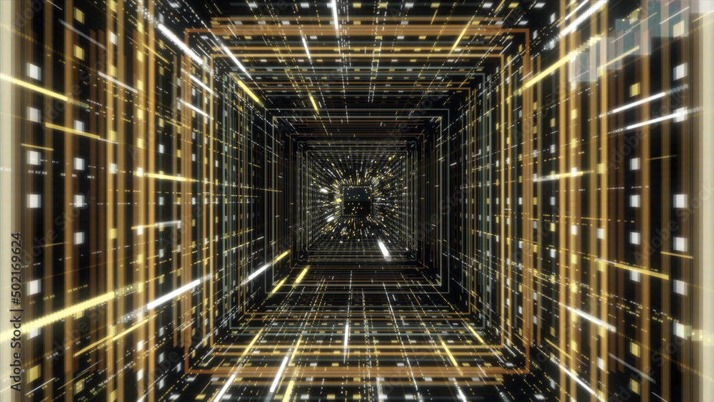 Aufkleber beautiful colorful tunnel. animation. hypnotic abstract animation of holographic corridor or tunnel 