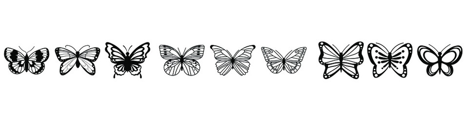 Butterfly vector icon set. insect illustration sign collection. moth symbol.
