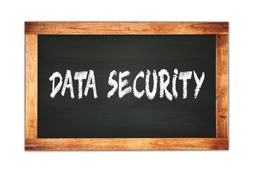 Obraz premium DATA SECURITY text written on wooden frame school blackboard.