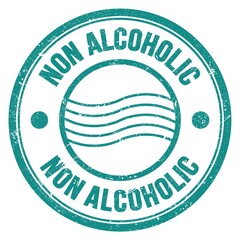 NON ALCOHOLIC text written on blue round postal stamp sign