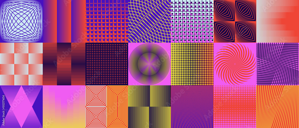 Poster abstract monochrome vector graphics with digital transition effect inspired by brutalist style