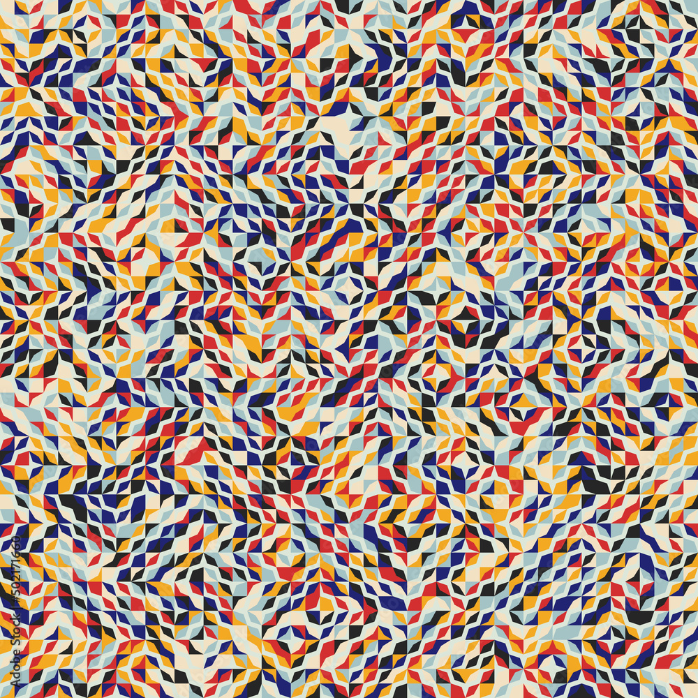 Poster modern geometric art of mosaic pattern made with vector abstract shapes and elements