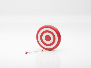target goals success business strategy concept white background 3D illustration