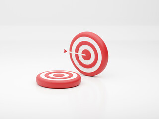 target goals success business strategy concept white background 3D illustration
