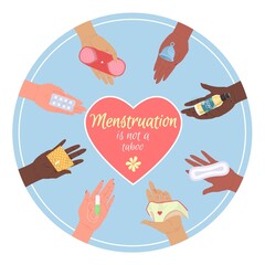 Menstruation not taboo vector female health poster