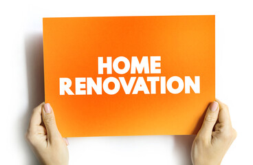 Home renovation text quote on card, concept background