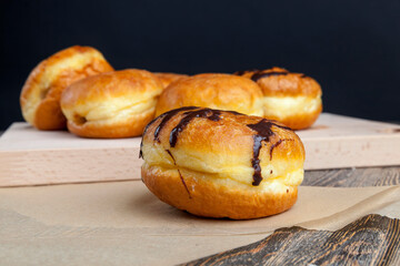 fried in oil Berlin donuts with stuffing