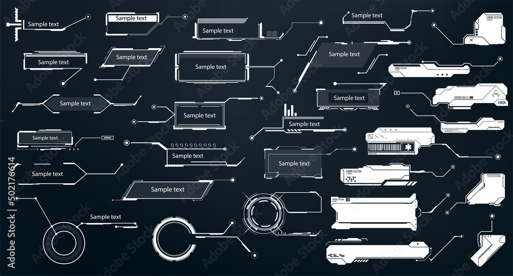 Leinwandbilder Simple and easy-to-use frame set. Callouts titles. Callout bar labels, information call box bars and modern digital info. Digital info boxes layout templates. Vector illustration