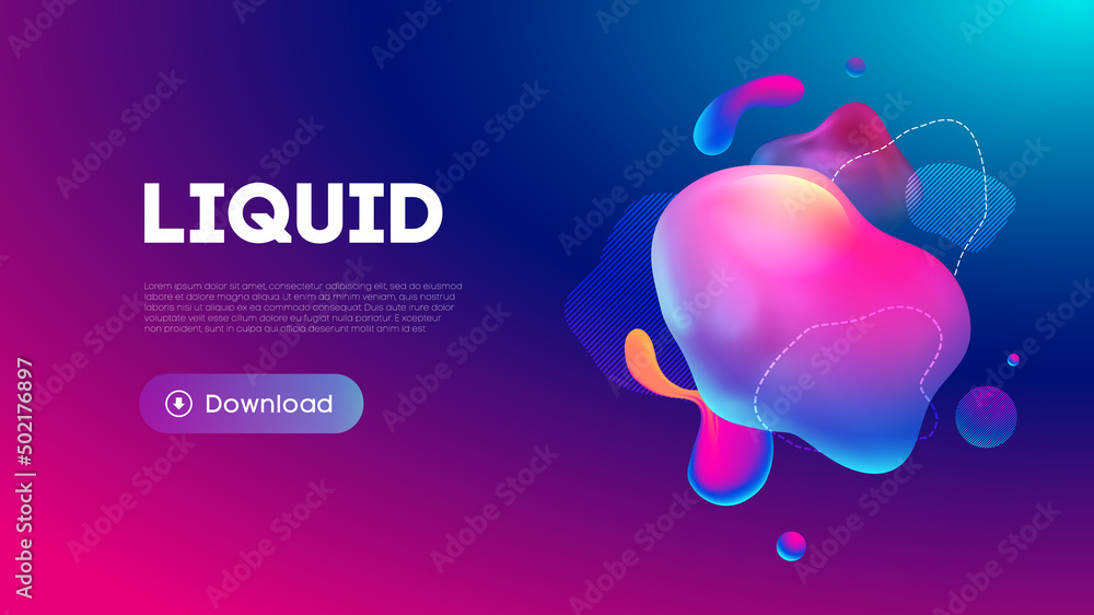 Poster fluid design graphic elements. dynamic background with abstract forms and lines. gradient abstract b