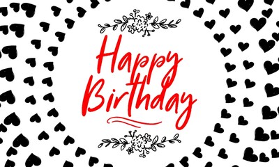 Happy birthday retro vector illustration for celebration various different background, invitation card, houshold element, party related item